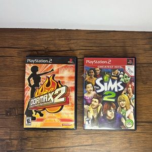 ps2 games lot PlayStation‎ Dormax2 Dance Revolution & Sims2 Greatest Hits.
